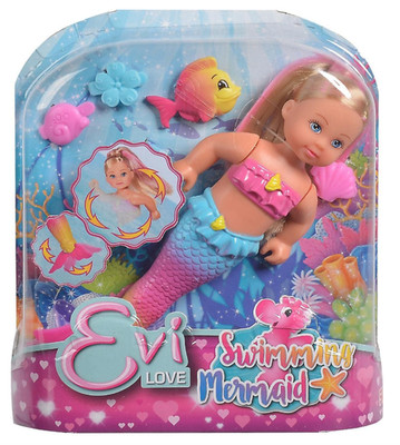 Simba Evi Love Swimming Mermaid 12cm Doll w/ Fish | NEW