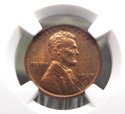 1927 "D" Lincoln WHEAT Cent Penny 1c NGC MS65 RB #028 Red Brown BU Unc ECC&C Inc