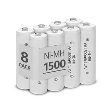 GENYESTAR AA Rechargeable Batteries NIMH 1.2V Double A 1500mAh High White 