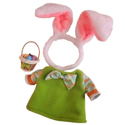 Easter Outfit for 7.5'' Baby Yoda Grogu Plush Bunny Ears Basket Eggs Carrot Print