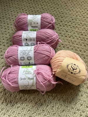 Fibra Natura Naturalin 53 Cotton 47 Linen Blend 3 Skeins100g ea Tan Brown Pink