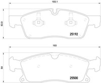2X Brembo Bremsbelagsatz, Scheibenbremse P 50 109 FüR MERCEDES-BENZ