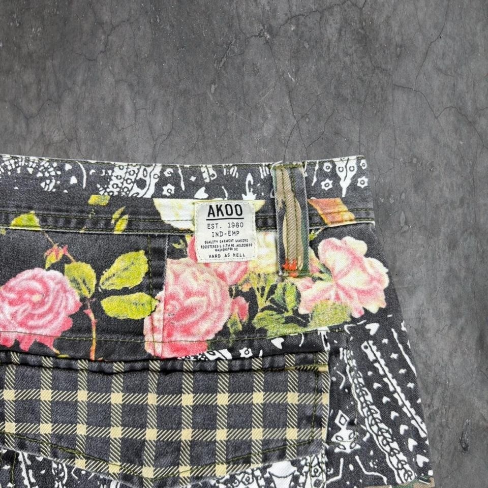 Y2K Akod Brand multicoloured patchwork cargo shor… - image 5