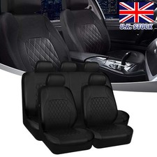 Black Leather Car Seat Covers Full Set Cushion For VW Golf Polo MK3 MK4 MK5 MK6