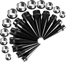 24PC Ear Stretching Kit - 00G-20Mm Big Gauges - Surgical Steel Single