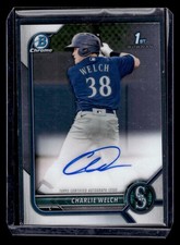 2022 Bowman Chrome #CPA-CW Charlie Welch Prospect Autographs