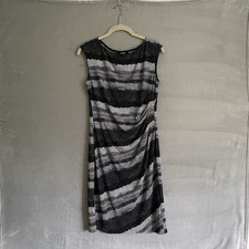 CHAPS Sheath Dress Sleeveless Women's Medium Navy/White Casual Work