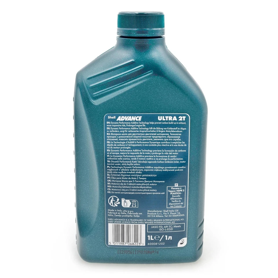 10 Liter original SHELL Advance Ultra 2T Motorradöl 2Takt Motoröl JASO FD API TC - Bild 2 von 4
