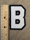 Vintage Hand Cut Tackle Twill Letter B 2 Color White On Navy 3 1/4” 3.25 Inches — photo 3