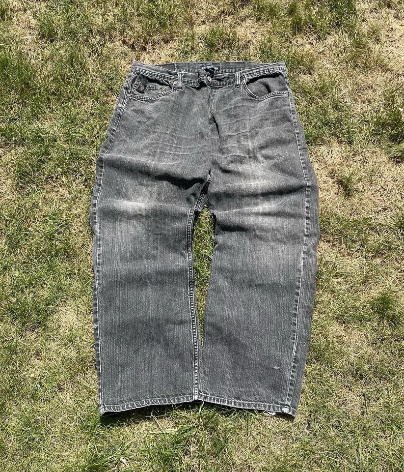 Pantalones de mezclilla vintage de Estados Unidos Polo Assn para hombre 38x30 holgados grunge Y2K gris carbón negro Foto 2 de 4