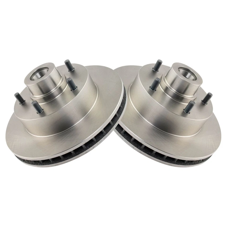 TRQ Front Disc Brake Rotor Driver & Passenger Side Kit Pair for Mopar Dodge - Image 2 of 4