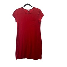 GAP Red Cotton T Shirt Dress w/Pocket Womens Size S Short Sleeves Casual
