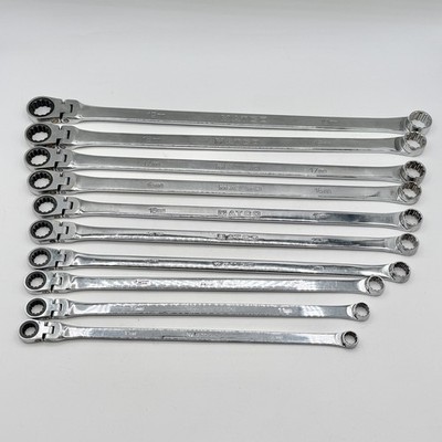Matco Tools 10mm-19mm 10-Piece 0° Flex Head Ratcheting Extra-Long Wr (CP1021336)