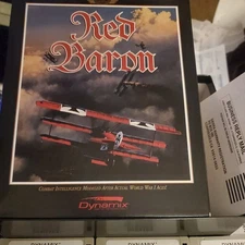 1990/91 Red Baron PC Game by Dynamix Large Big Retail Box - IBM - 3.5" VINTAGE