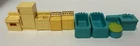 Vtg Fisher Price Little People Turquoise Bathroom Items, Yellow Appliances Lot