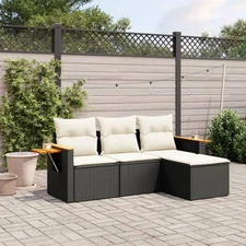Garden Sofa Set Black
