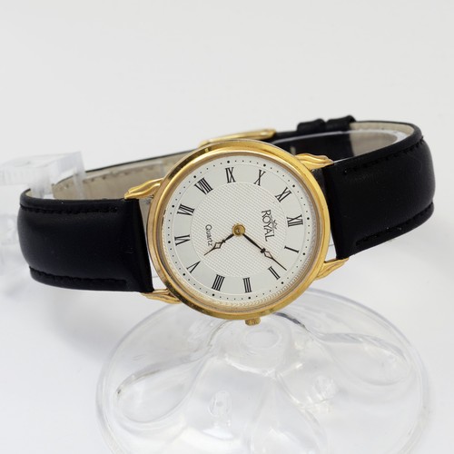 Royal quartz wristwatch Swiss Parts stainless steel back rare classic design
