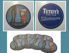 Tetley's Pub Ale 4" Round Lot of 10 Beer Coasters