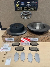 2007-2012 LEXUS ES350 GENUINE OEM NEW REAR BRAKE ROTORS, TCMC PADS & OEM SHIMS