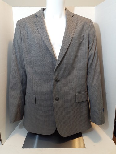 Stafford cappotto sportivo da viaggio uomo taglia 44L grigio giacca blazer pied de poule NUOVO