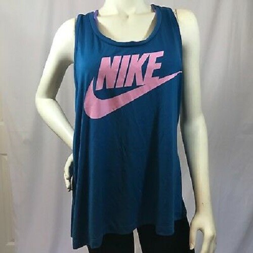 NEW Nike Sportswear Casual Women Tank Top Blue Pink Extra Small XS $35 - Picture 1 of 1