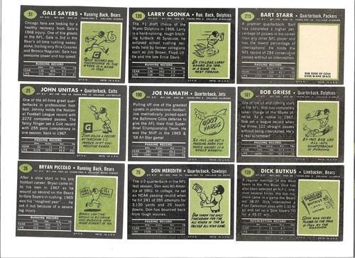 1969 TOPPS FOOTBALL COMPLETE SET (263) 95% MINT HIGH GRADE PICCOLO CSONKA RC'S - Picture 2 of 6