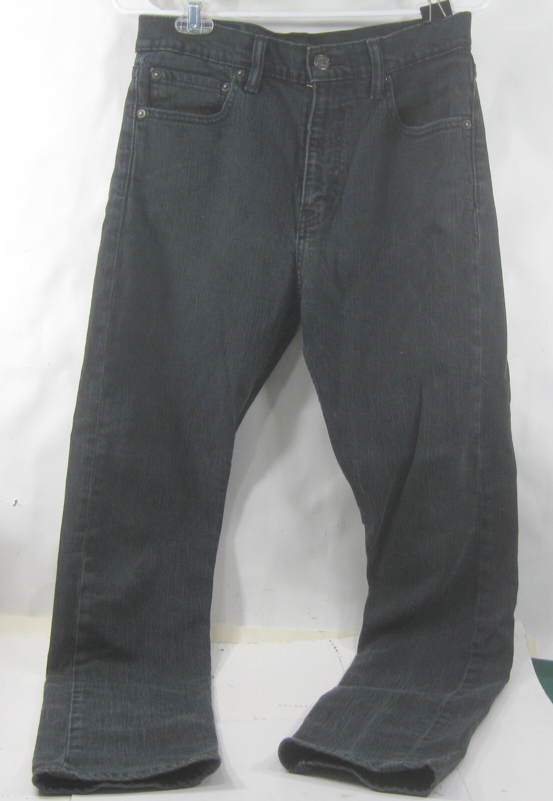 LEVI'S ORIGINAL STRAIGHT LEG ZIP BLACK PANTS MEN si… Gem