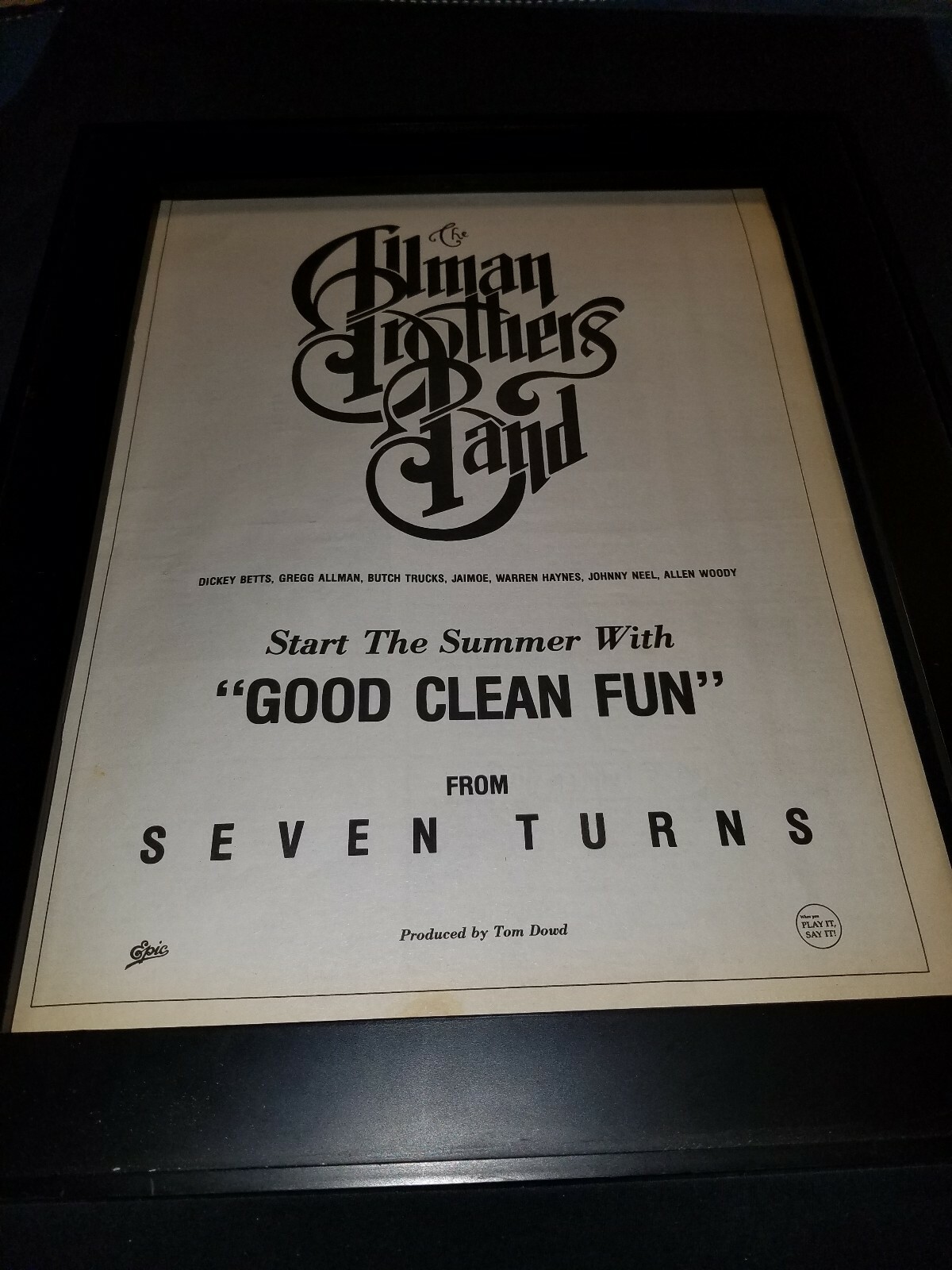 The Allman Brothers Band Good Clean Fun Rare Radio Promo Poster Ad