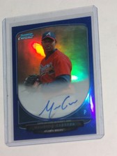 2013 BOWMAN CHROME MAURICIO CABRERA REFRACTOR AUTOGRAPH BASEBALL CARD #d 18/150