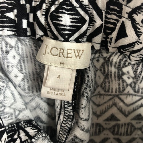 J Crew Shorts Womens 4 Pull On Linen Blend Aztec Pockets Festival Boho Hippie - Picture 5 of 6
