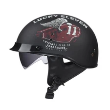 Motorcycle Vintage Half Helmets Motorcycle Biker Cruiser Scooter Touring Helmet