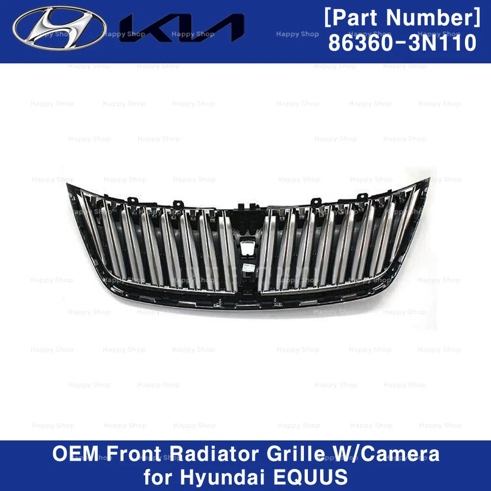 863603N110 OEM Front Radiator Grille W/Camera For Hyundai EQUUS 2009-2013 - Image 2 of 2