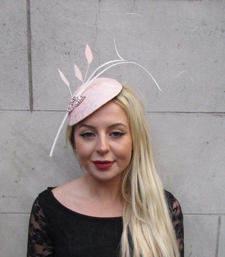 Large Blush Pink Fascinator Light Pink 
