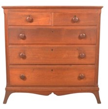 Antique Hepplewhite chest dresser walnut French farmhouse 1820 