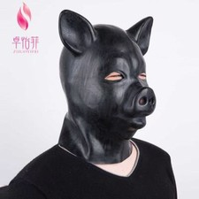 Latex Pig Hood Fetish Cosplay Suitable head circumference of 22.8in to 24.4in