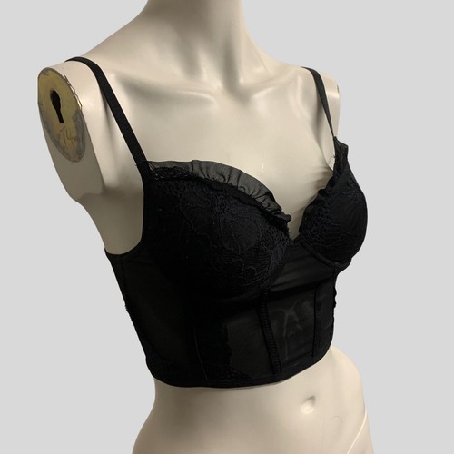 SHEIN Black Non Wired Padded Pre-Owned Bralette Size 2XS - Picture 5 of 7