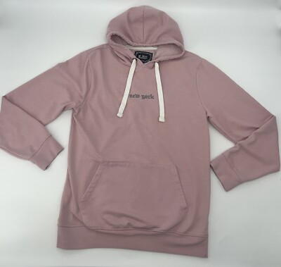 BLIND ROOSTER Hoodie Pullover Sweatshirt Size L Pink/ Gray Roses Men /Ladies