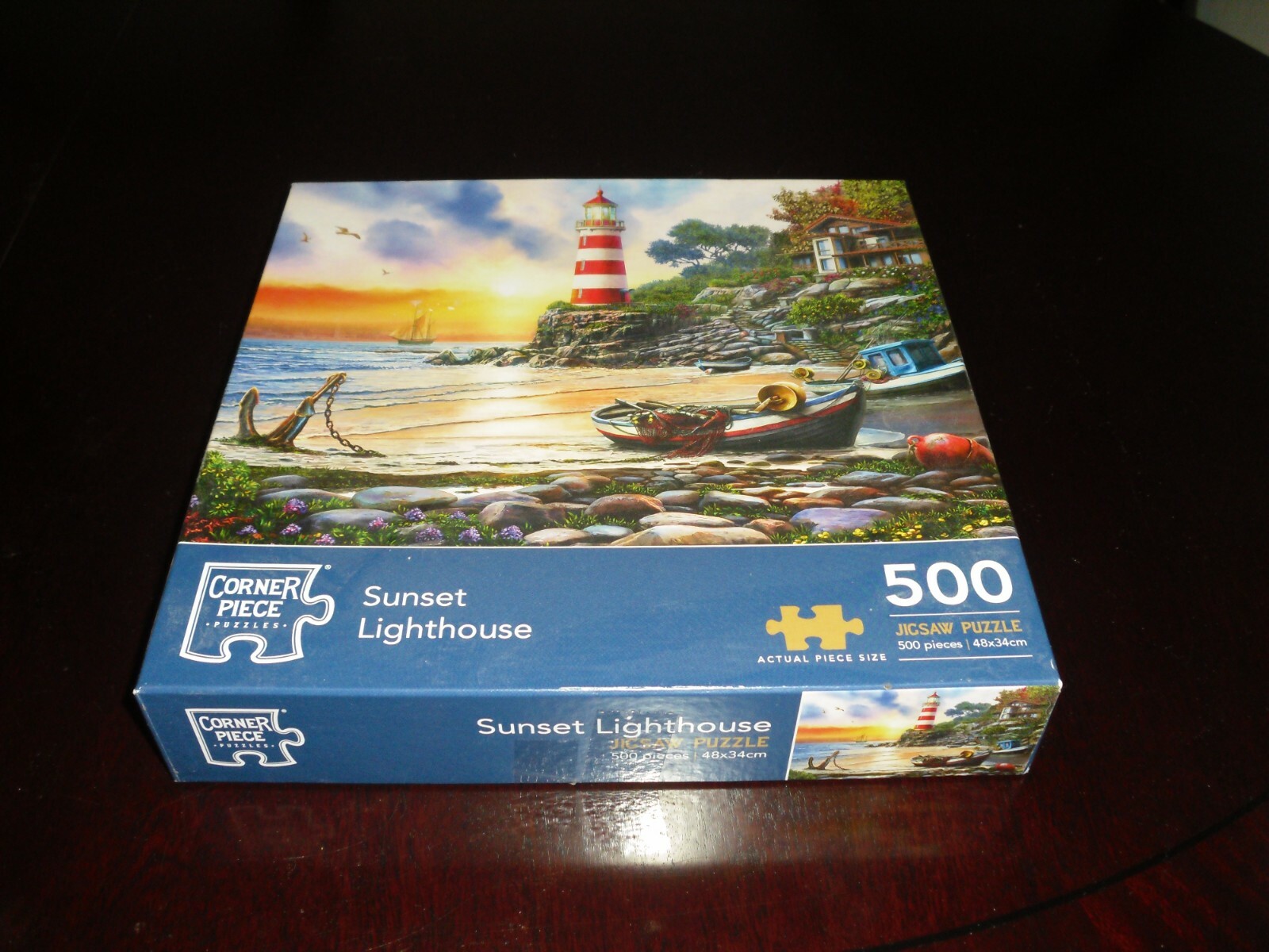 corner piece jigsaw puzzle 500 piece Sunset lighthouse eBay