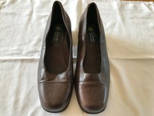 Dark Brown Clarks 'Springers' Court Shoes, Size UK 4.5
