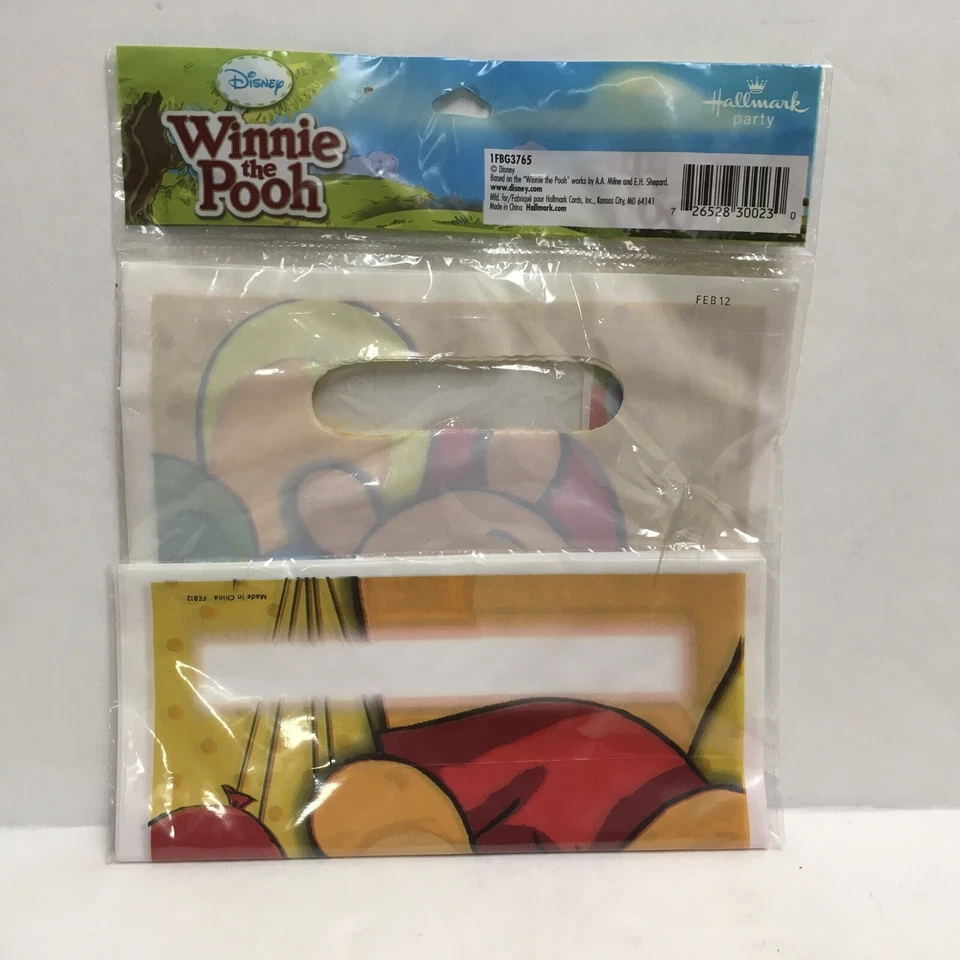 WINNIE THE POOH DISNEY 8 BOLSAS DE BOTÍN BOLSAS DE FAVOR NUEVAS EN PAQUETE Foto 2 de 2