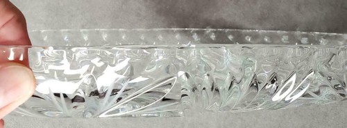 Vintage Crystal Relish Dish 3-Section Handled Pinwheels 1950s FREE SHIP - Picture 4 of 4