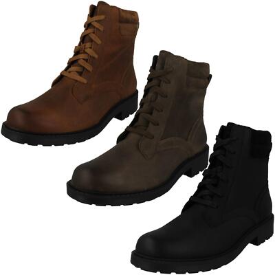 Ladies Clarks 'Orinoco Spice' Leather Lace Up Zip Casual Ankle