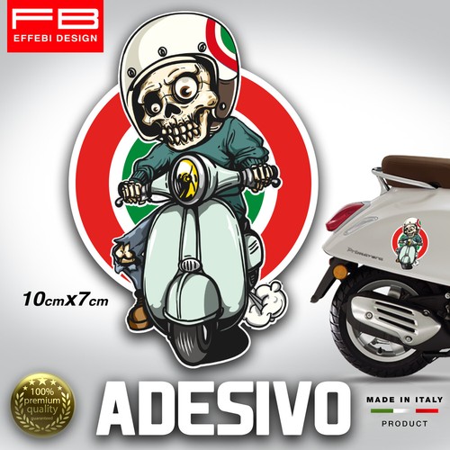 2 Adesivi Vinile Teschio “Live Fast” – 7x7 Cm – Per Auto, Moto, Casco – Resistenti UV - 3