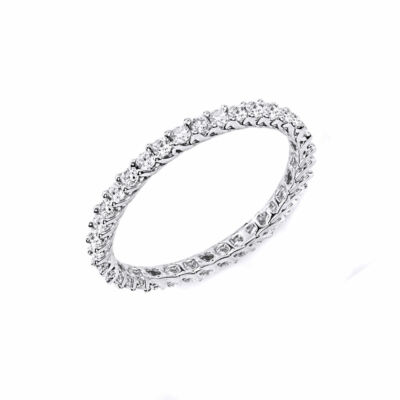 Round Cut Natural Diamond Eternity Band Ring 14K White Gold 1/2 Carat