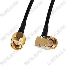 SMA Male Right Angle RA to SMA Male Plug Straight Lot Pigtail Coax Cable RG174