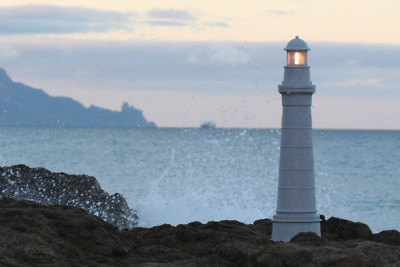 Awesome Large and Realistic Lighthouse in Northland Granite Color with Light