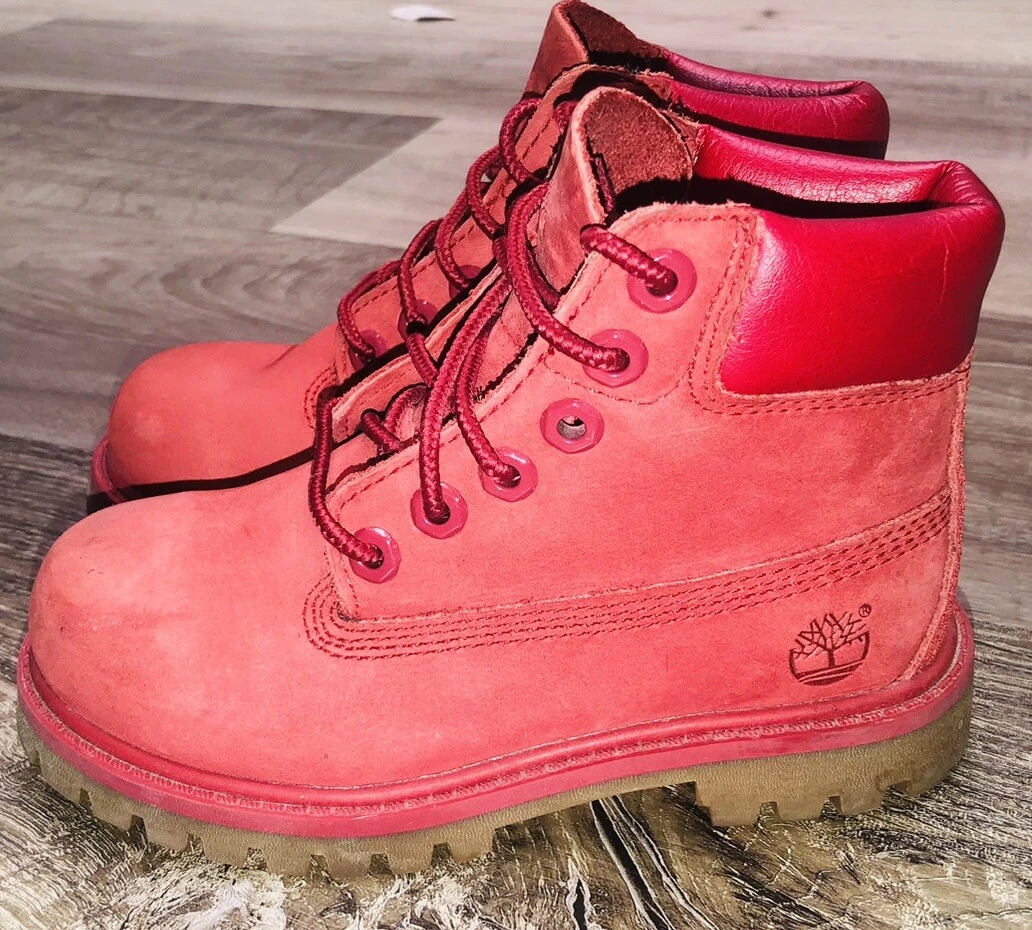 STIVALI TIMBERLAND BAMBINO 10C ROSSI CLASSICI PELLE BORCHIE STRINGATE OUTDOOR 27