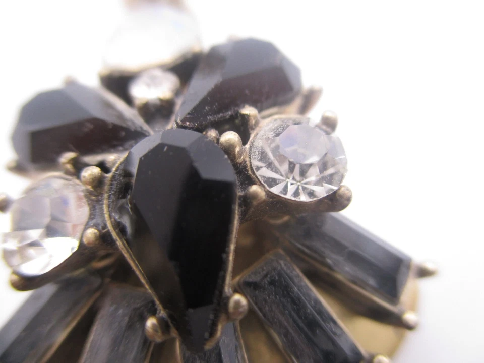 Pendientes J Crew estilo retro negro estrás declaración gota colgante firmados E14 Foto 3 de 4