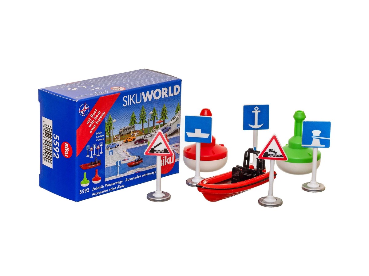Siku 5592 Zubehör Wasserwege (Schilder, Boot, Boje) OVP - 5592