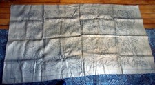 Vintage Large Floral Burlap Rug Hooking Pattern 68" x 36"